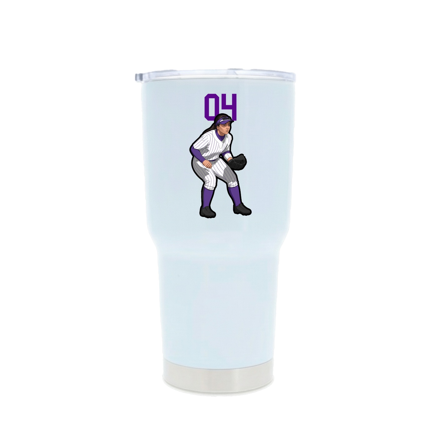 30oz Stainless Steel Tumbler — Number Top in White