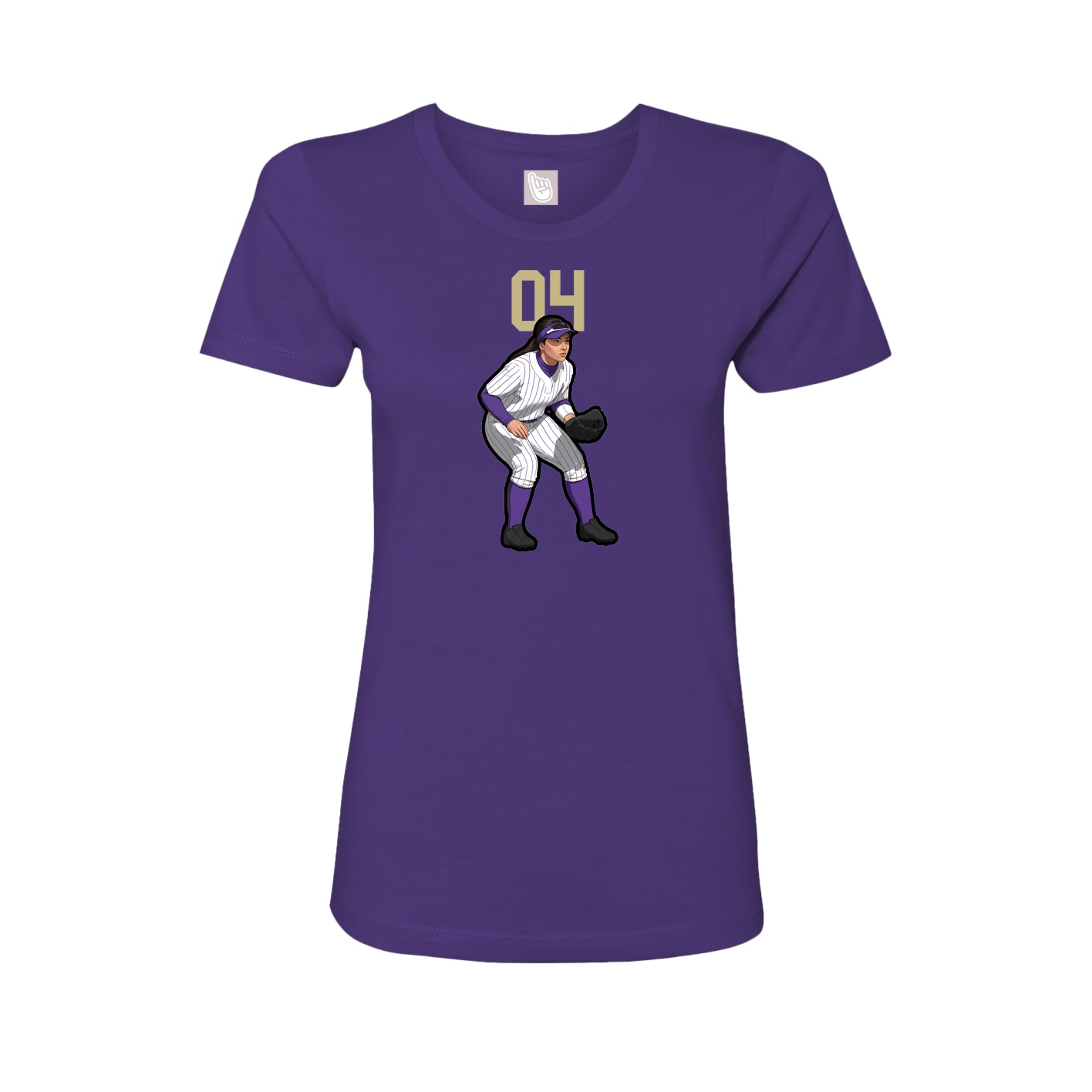 Fitted Women's Tee — Number Top in Purple