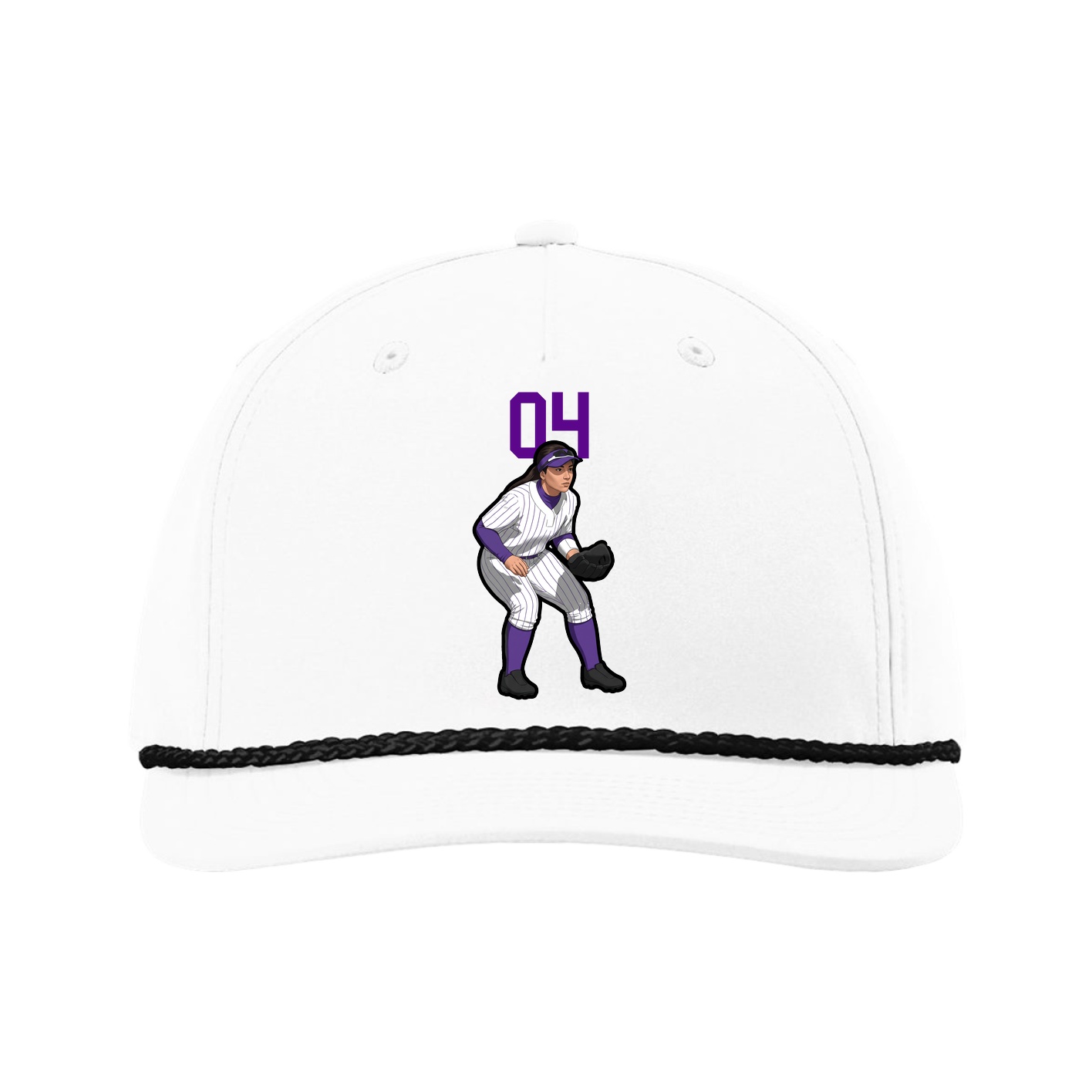 Five-Panel Classic Rope Cap — Number Top in White