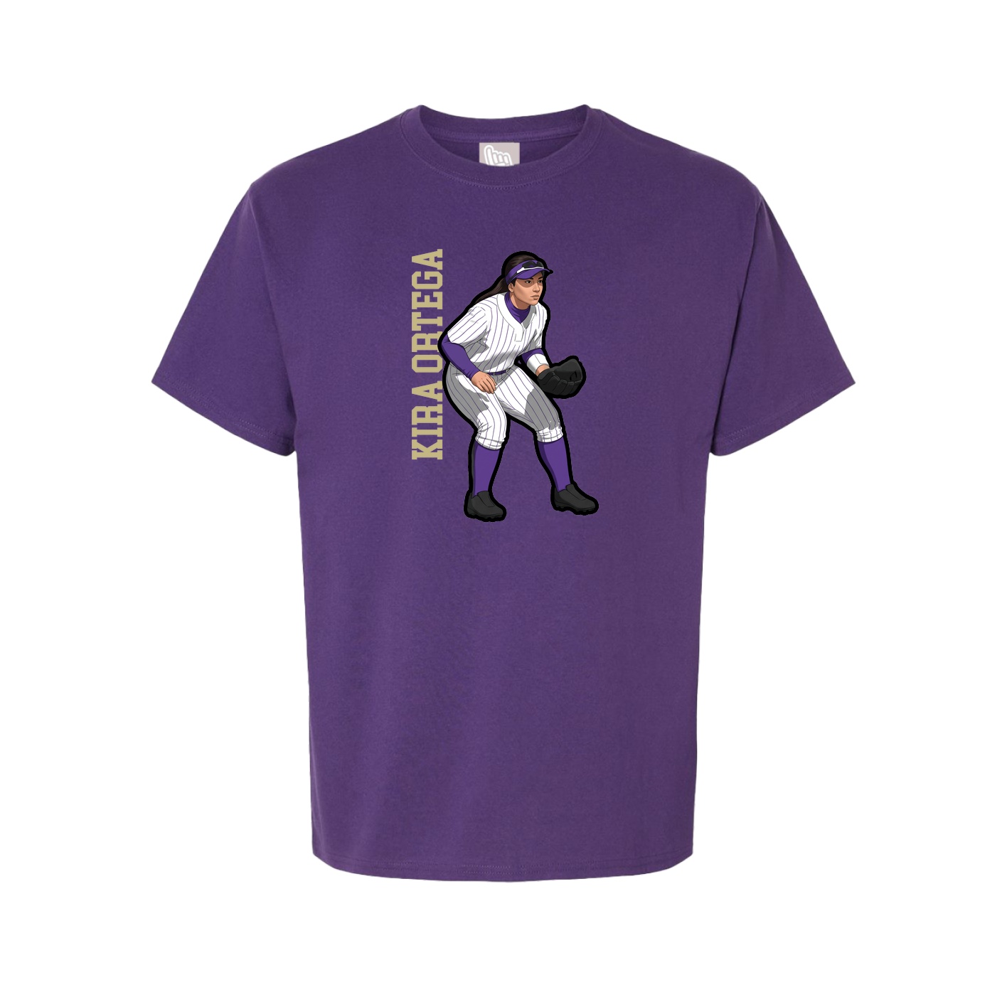 Youth Tee — Name Vertical in Purple