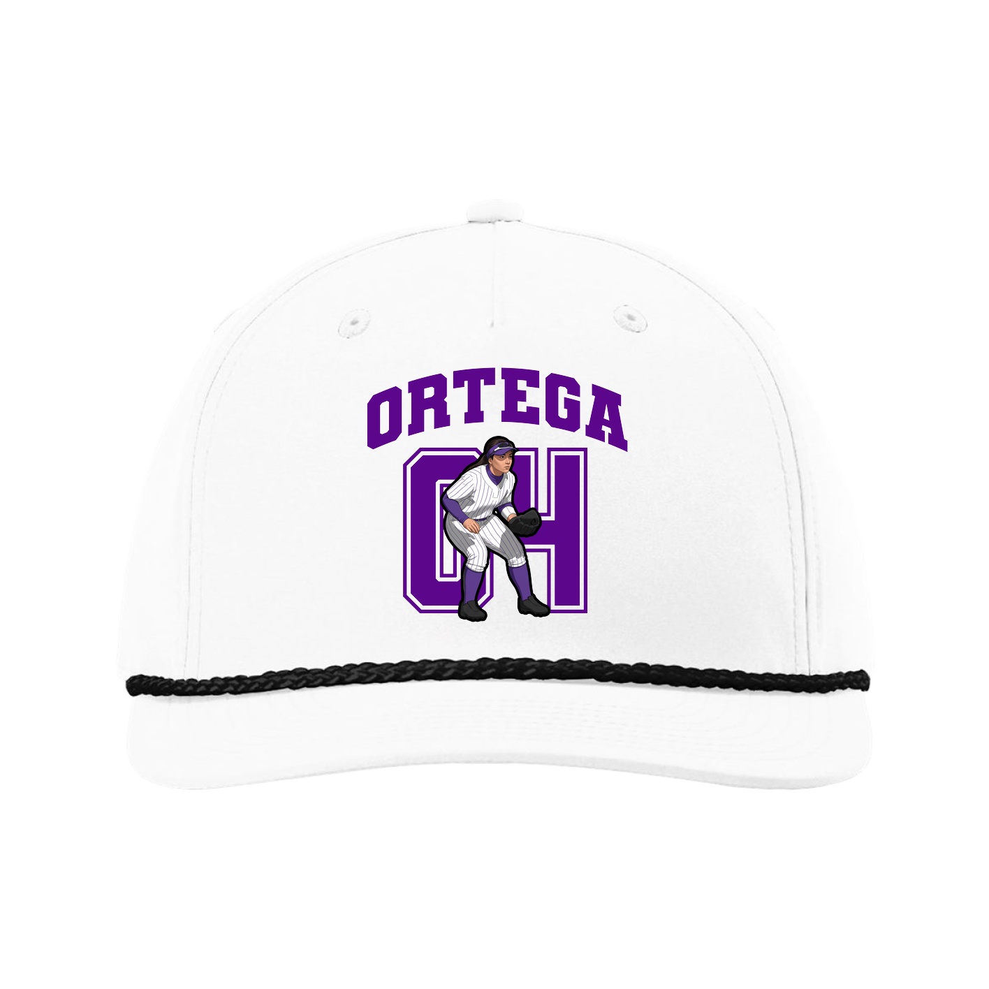 Five-Panel Classic Rope Cap — Number in White