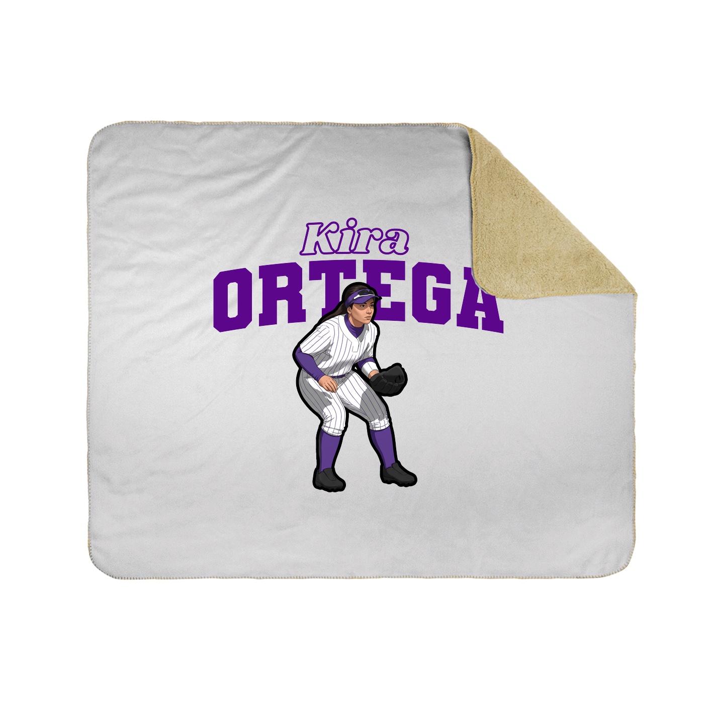 Throw Blanket — Name Arch in White