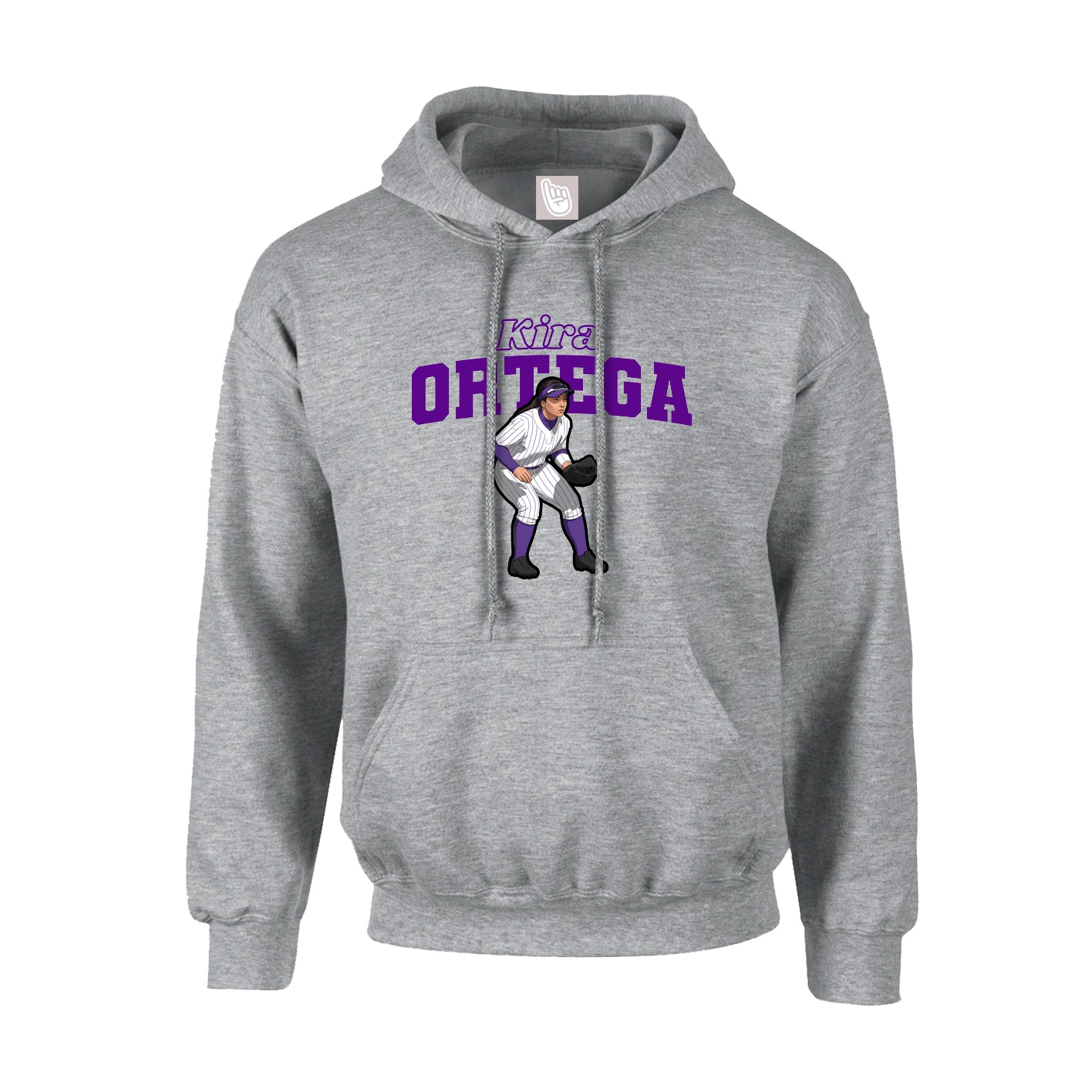 Hoodie — Name Arch in Grey