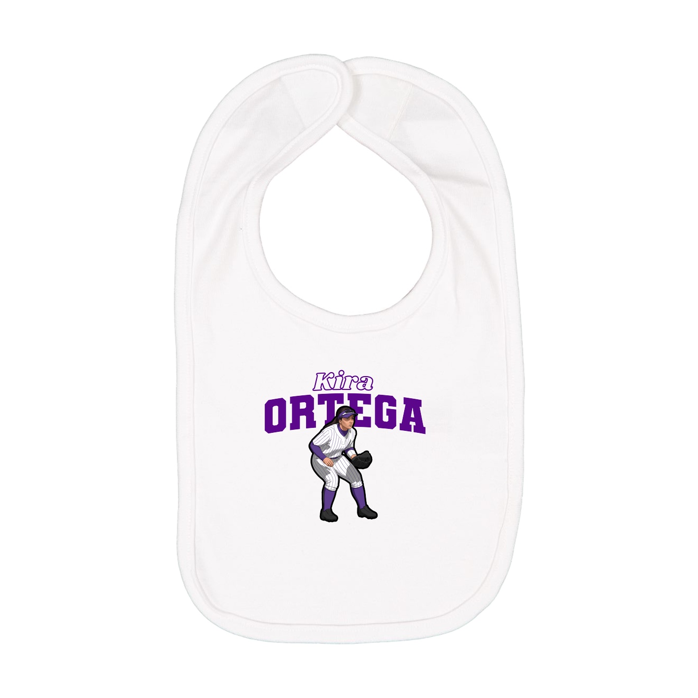Infant Bib — Name Arch in White