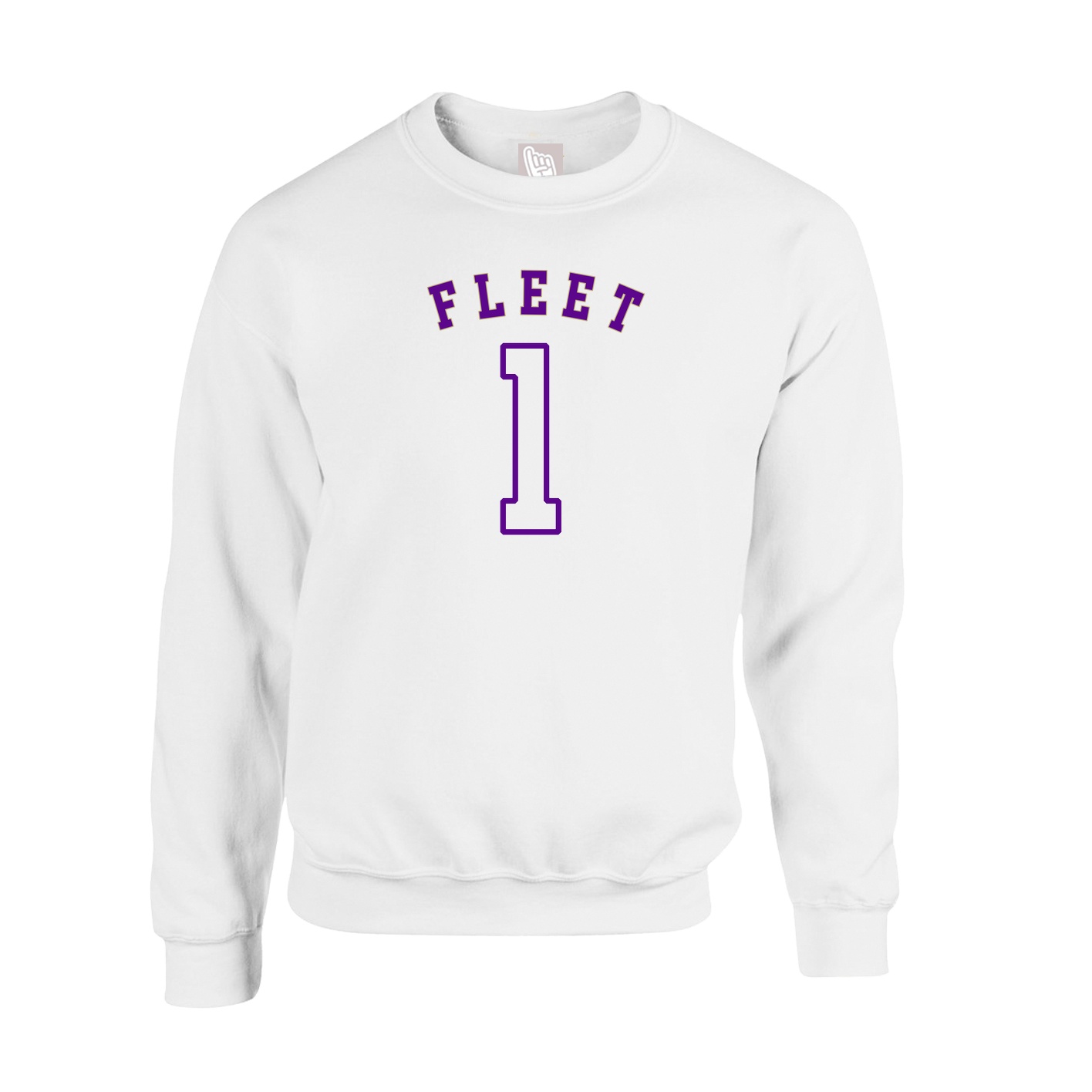 Fleece Crew — Shirsey Arch in White
