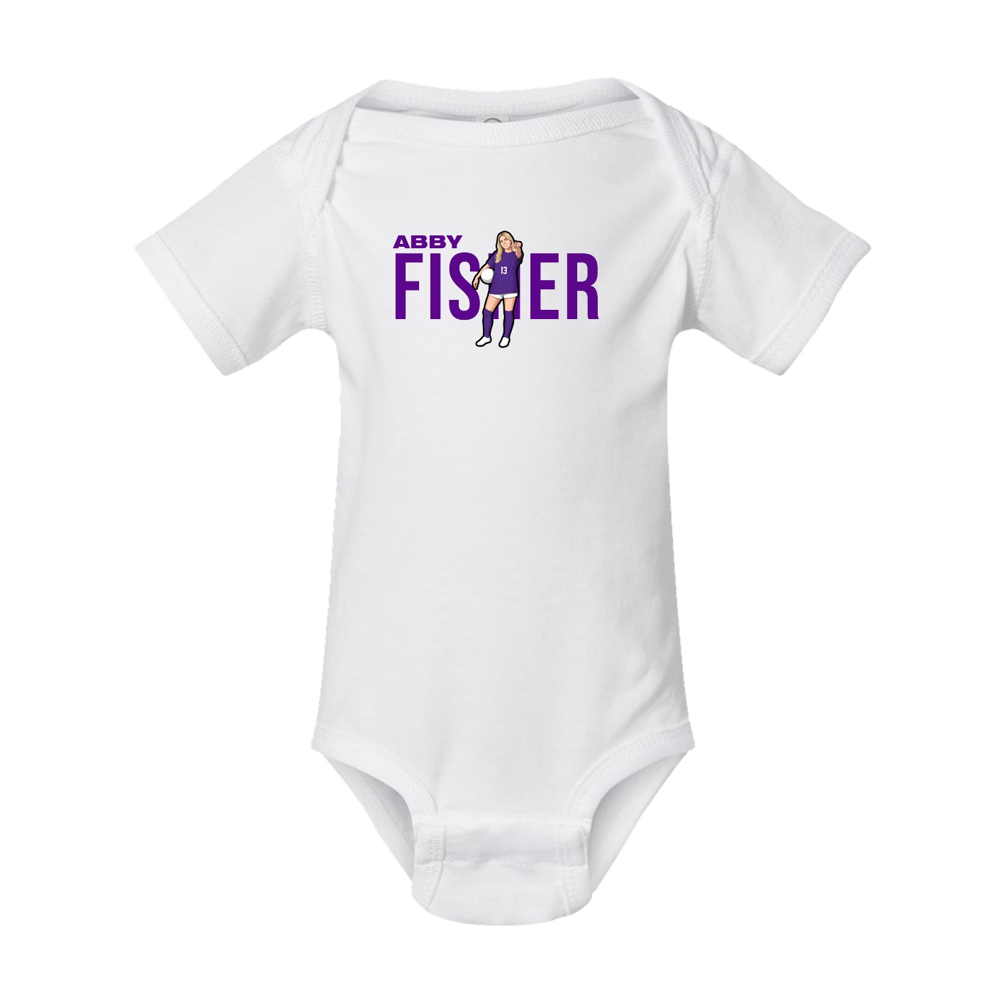 Baby Onesie — Player Name in White