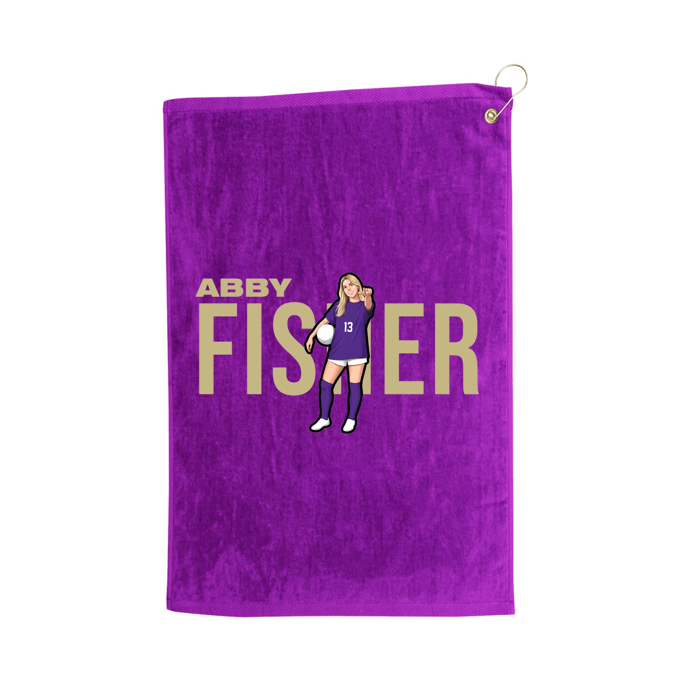 Golf Towel — Player Name in Purple