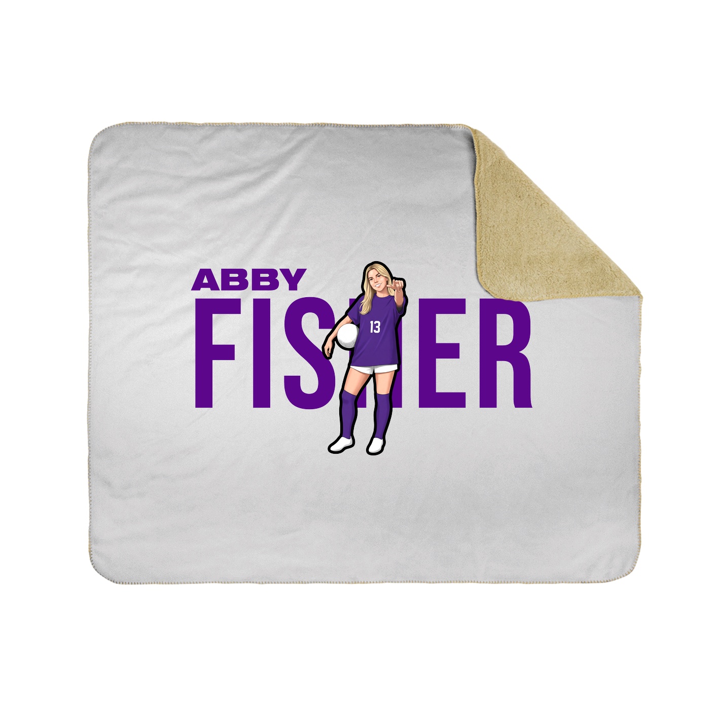 Throw Blanket — Player Name in White