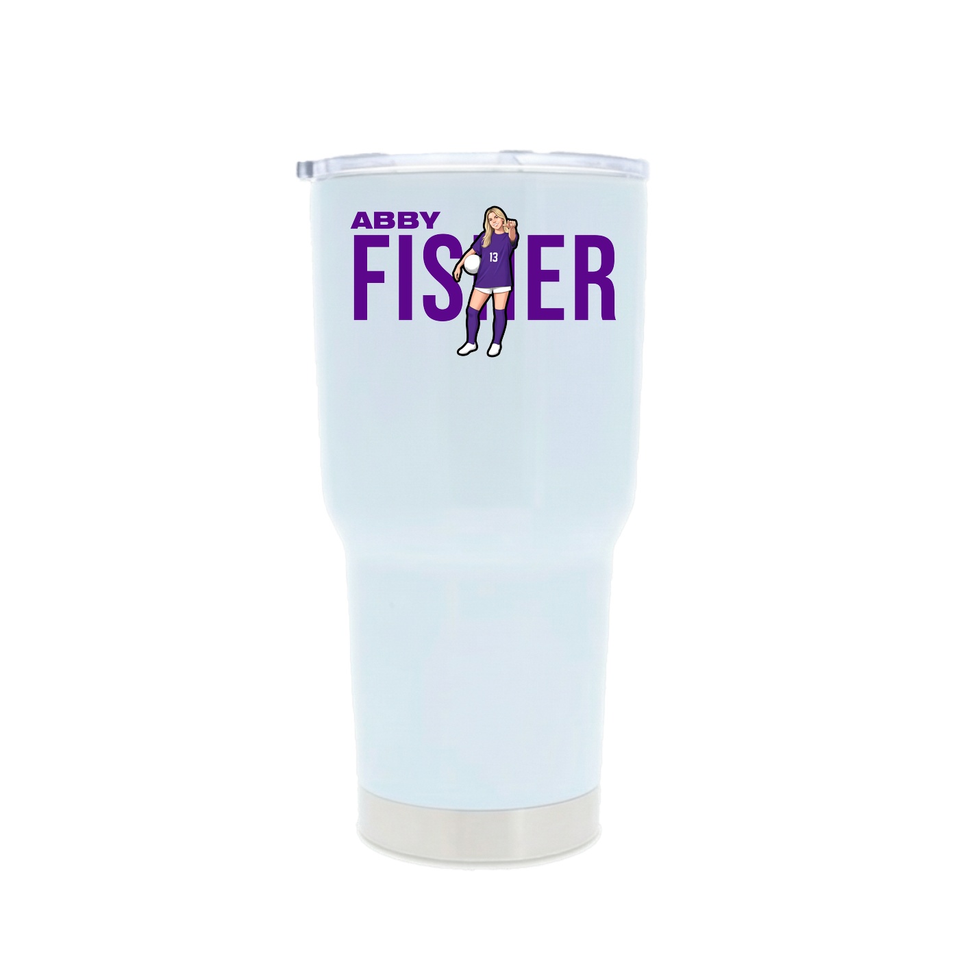 30oz Stainless Steel Tumbler — Player Name in White