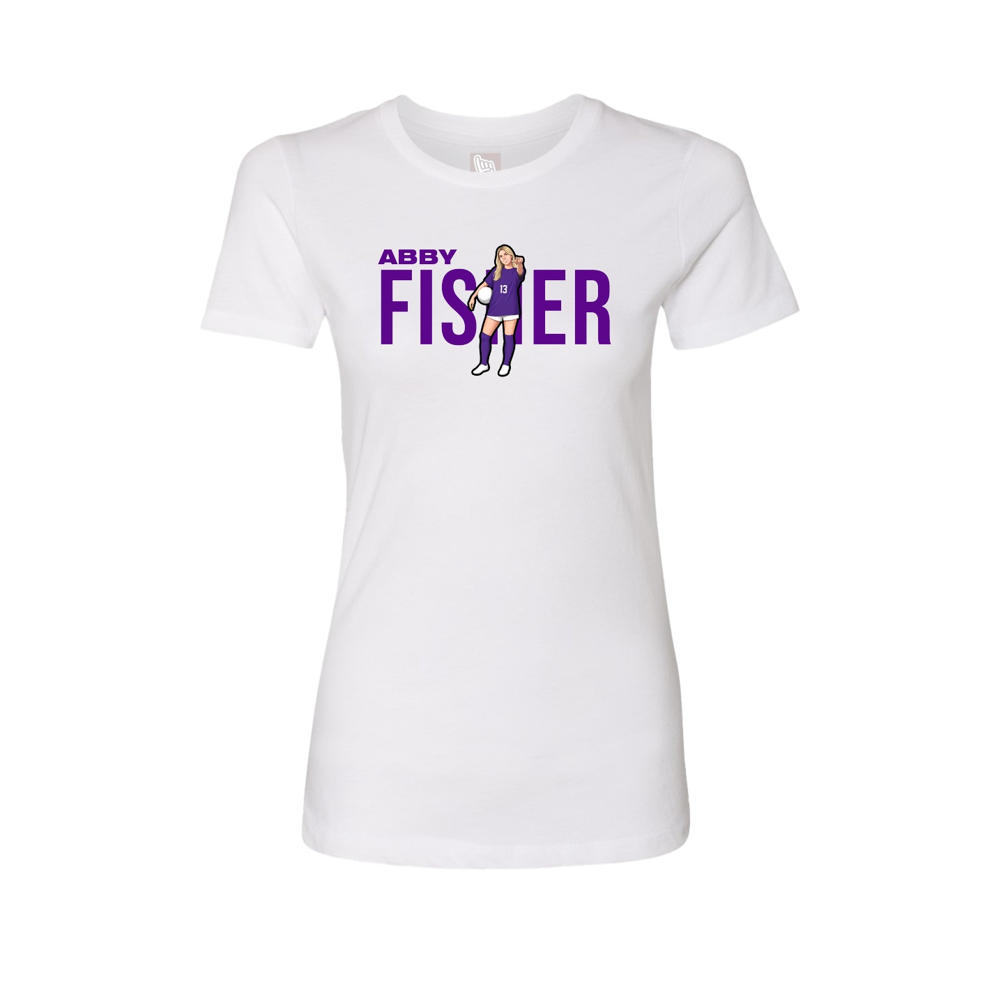 Fitted Women's Tee — Player Name in White