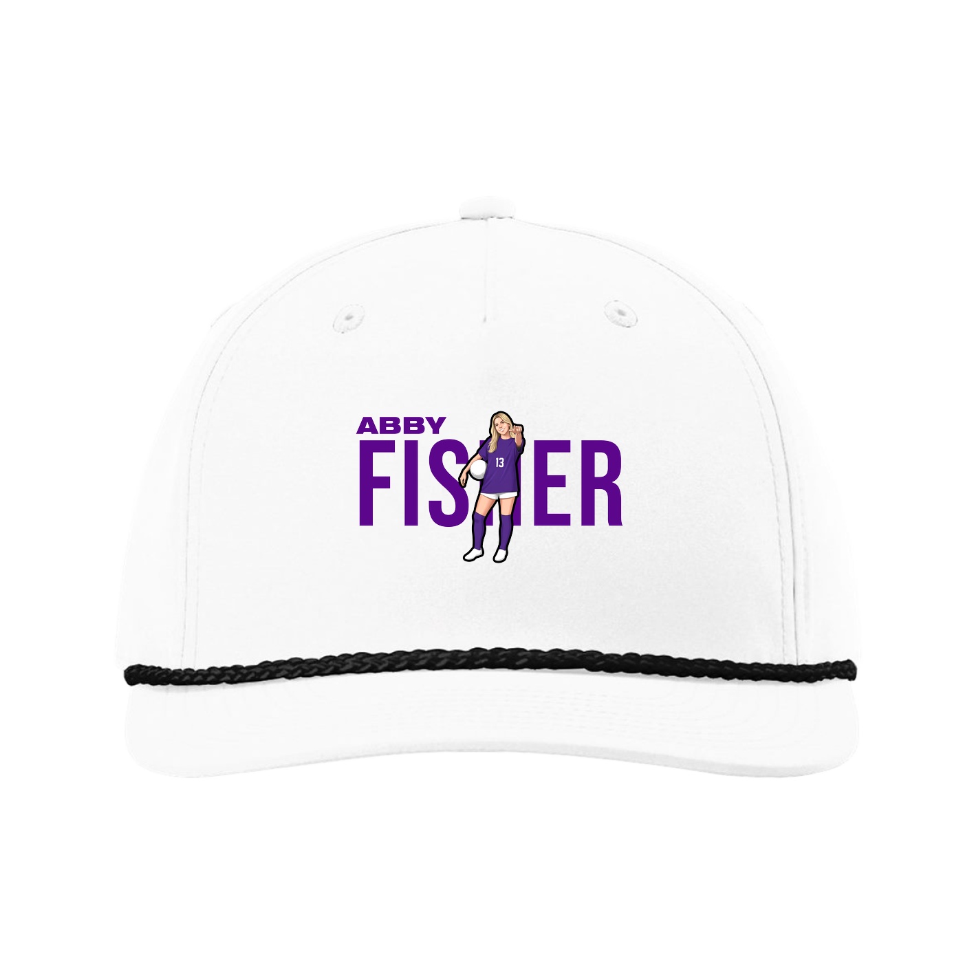 Five-Panel Classic Rope Cap — Player Name in White