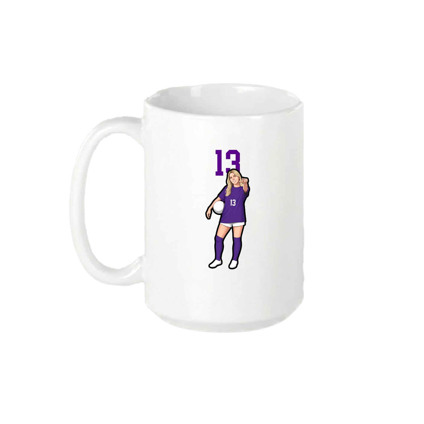 15oz Coffee Mug — Number Top in White