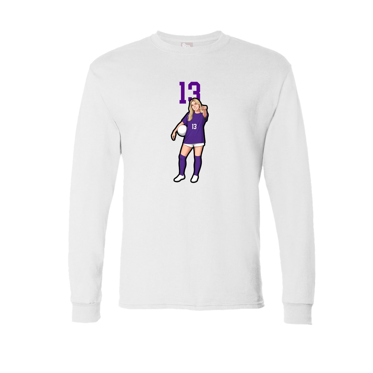 Long Sleeve Tee — Number Top in White