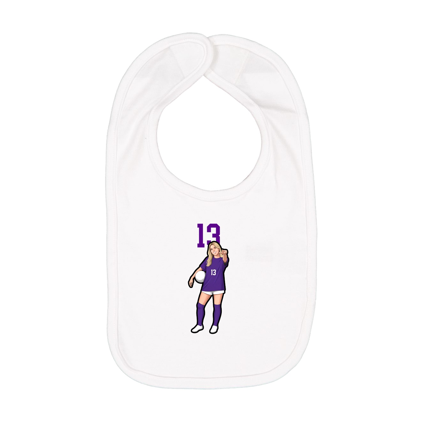 Infant Bib — Number Top in White