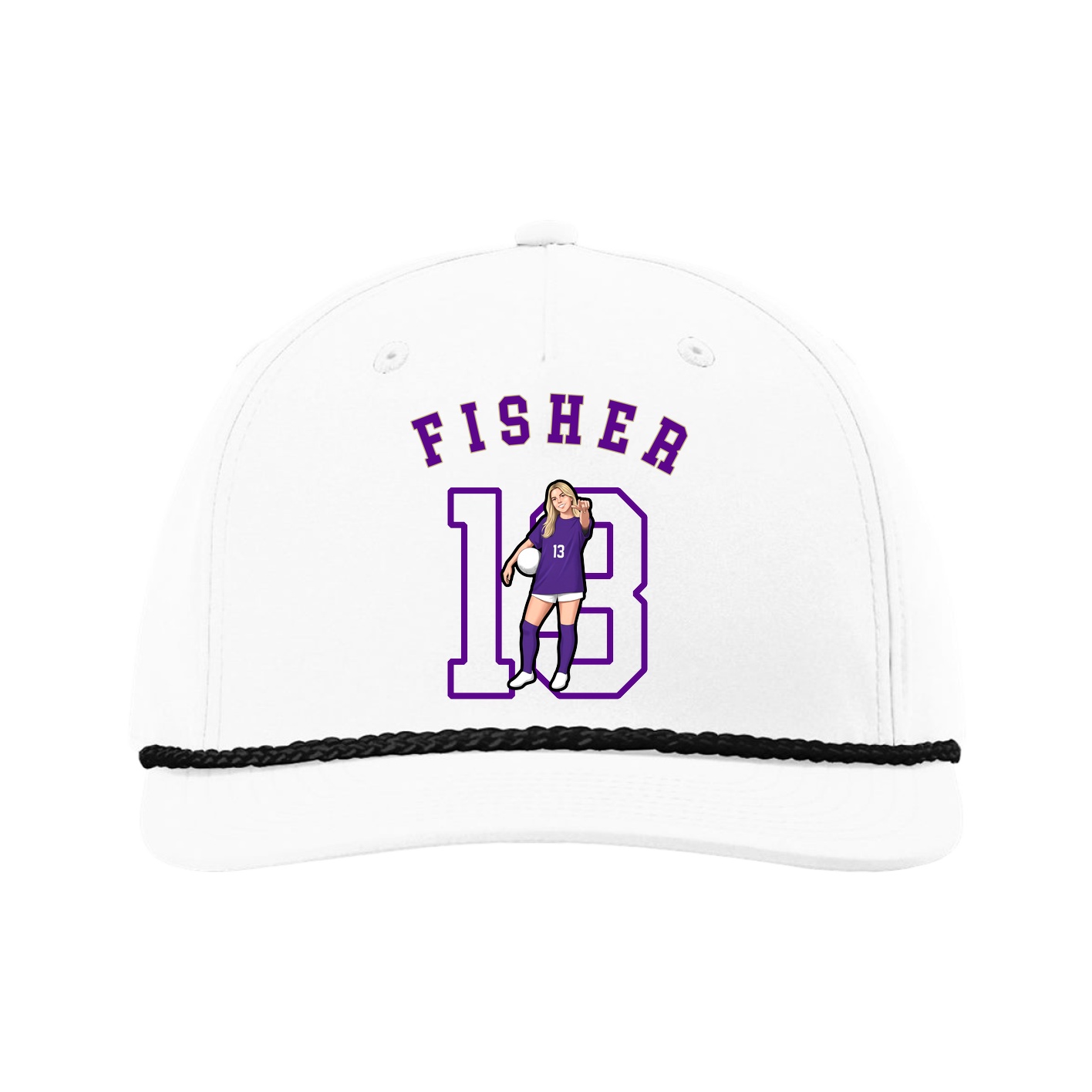 Five-Panel Classic Rope Cap — Shirsey Arch in White