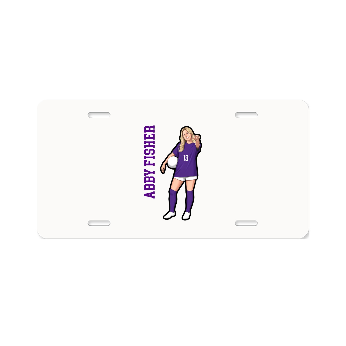 License Plate — Name Vertical in Classic