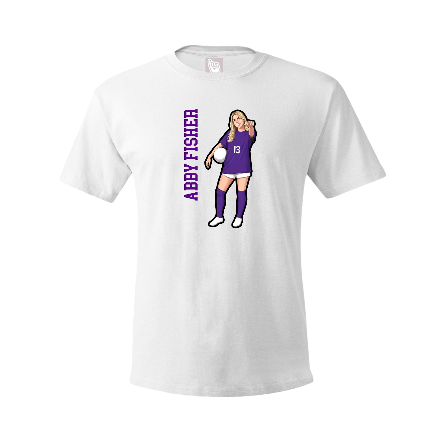 Youth Tee — Name Vertical in White