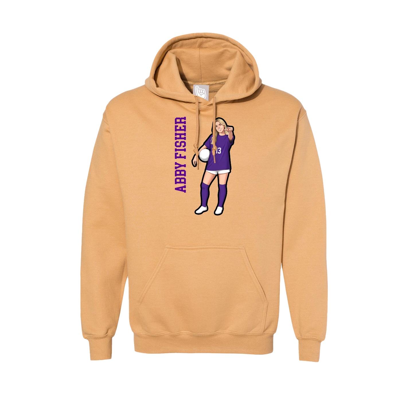 Hoodie — Name Vertical in Vegas Gold