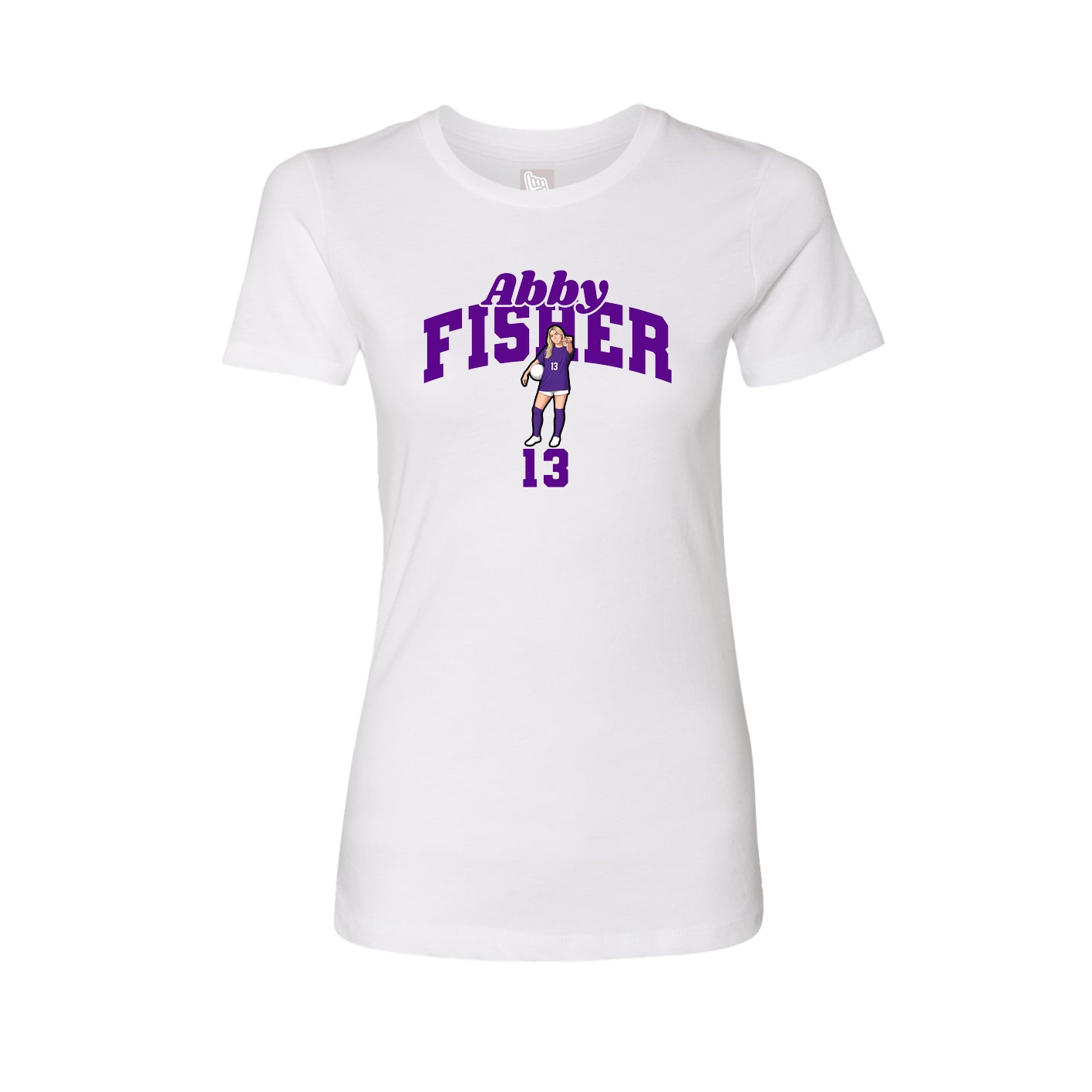 Fitted Women's Tee — Signature Arch in White