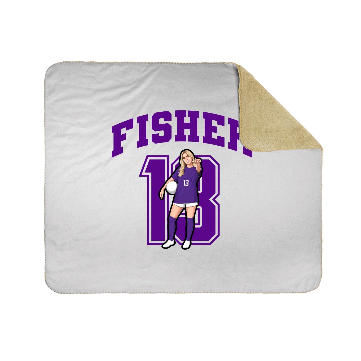 Throw Blanket — Number in White