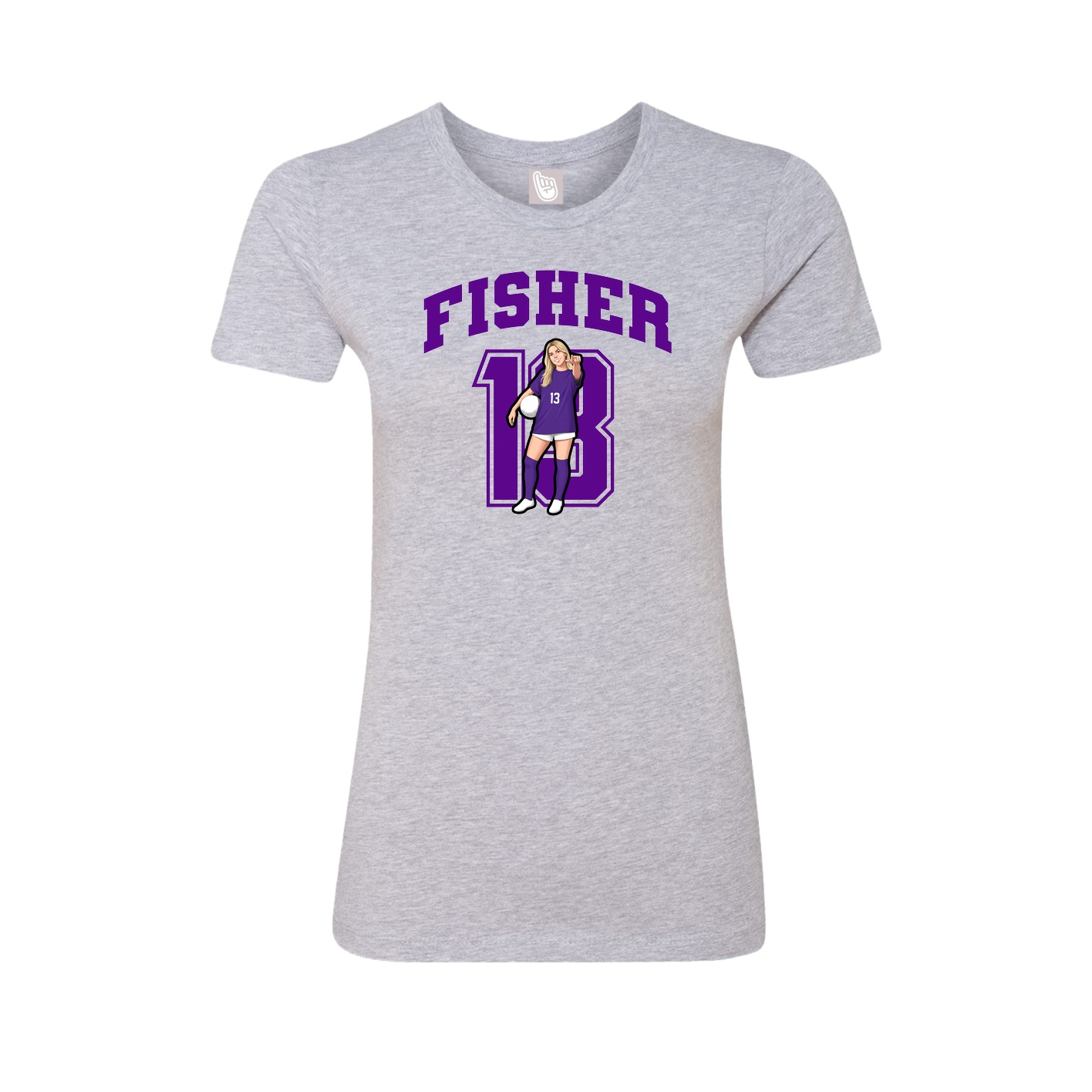 Fitted Women's Tee — Number in Grey