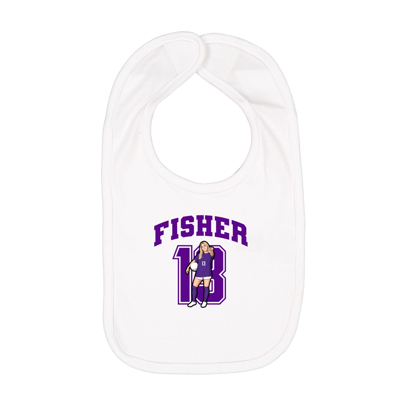 Infant Bib — Number in White