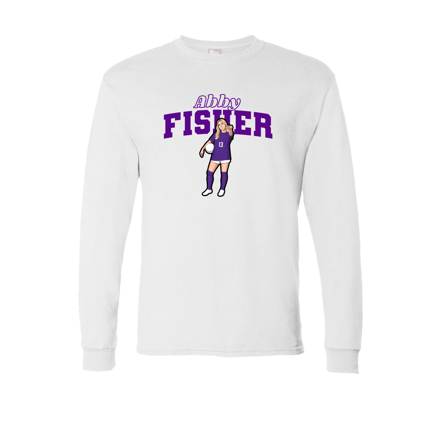 Long Sleeve Tee — Name Arch in White
