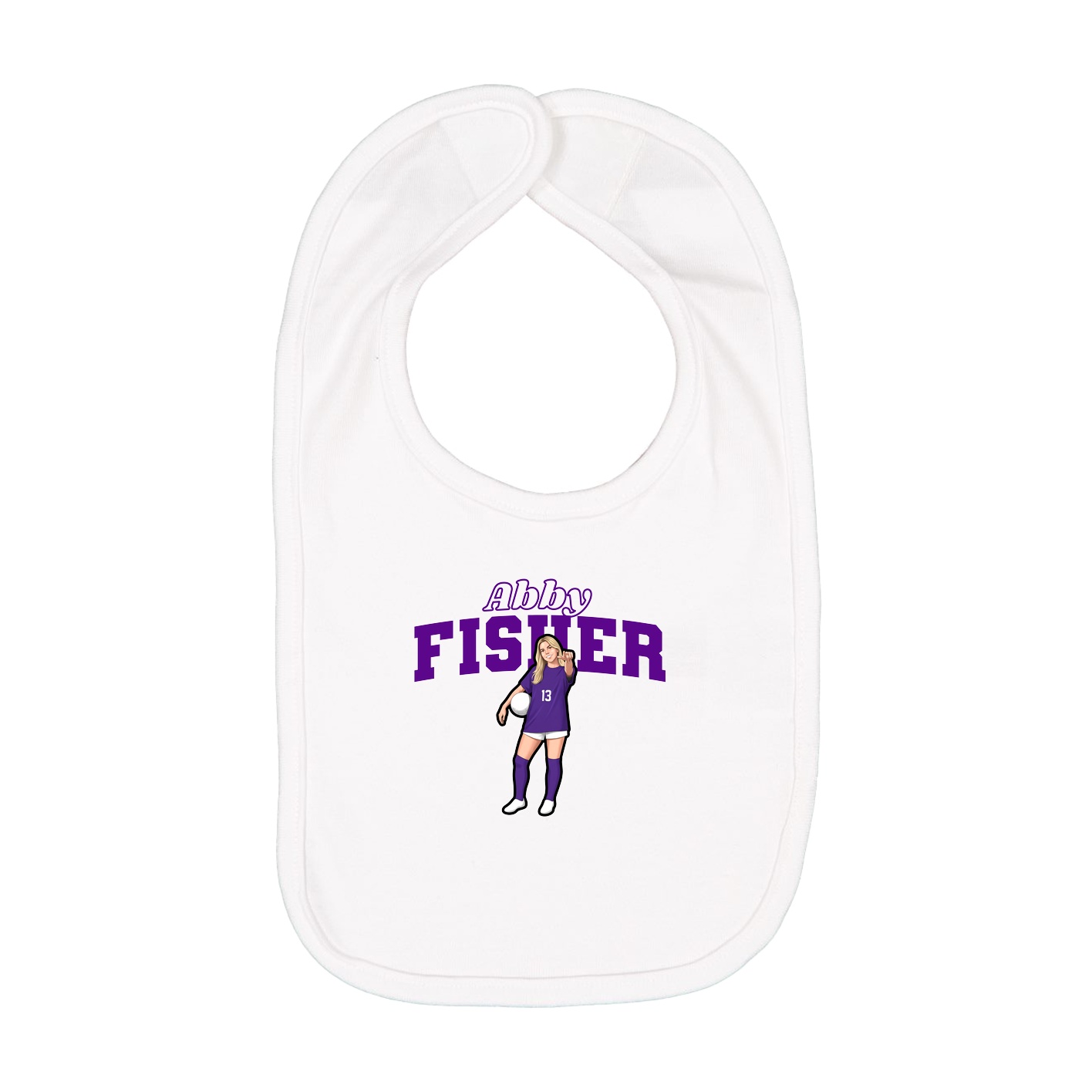 Infant Bib — Name Arch in White