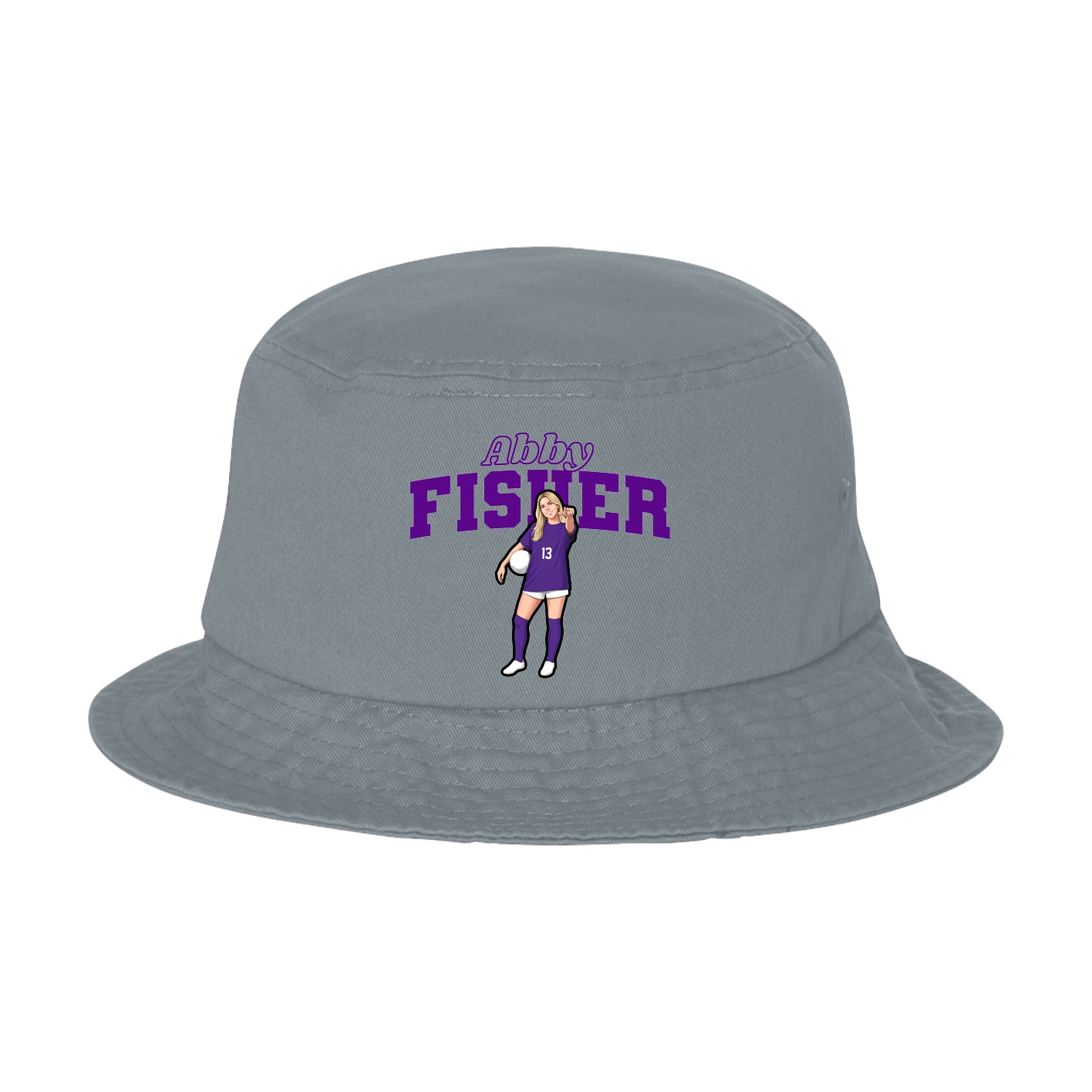 Bucket Cap — Name Arch in Grey