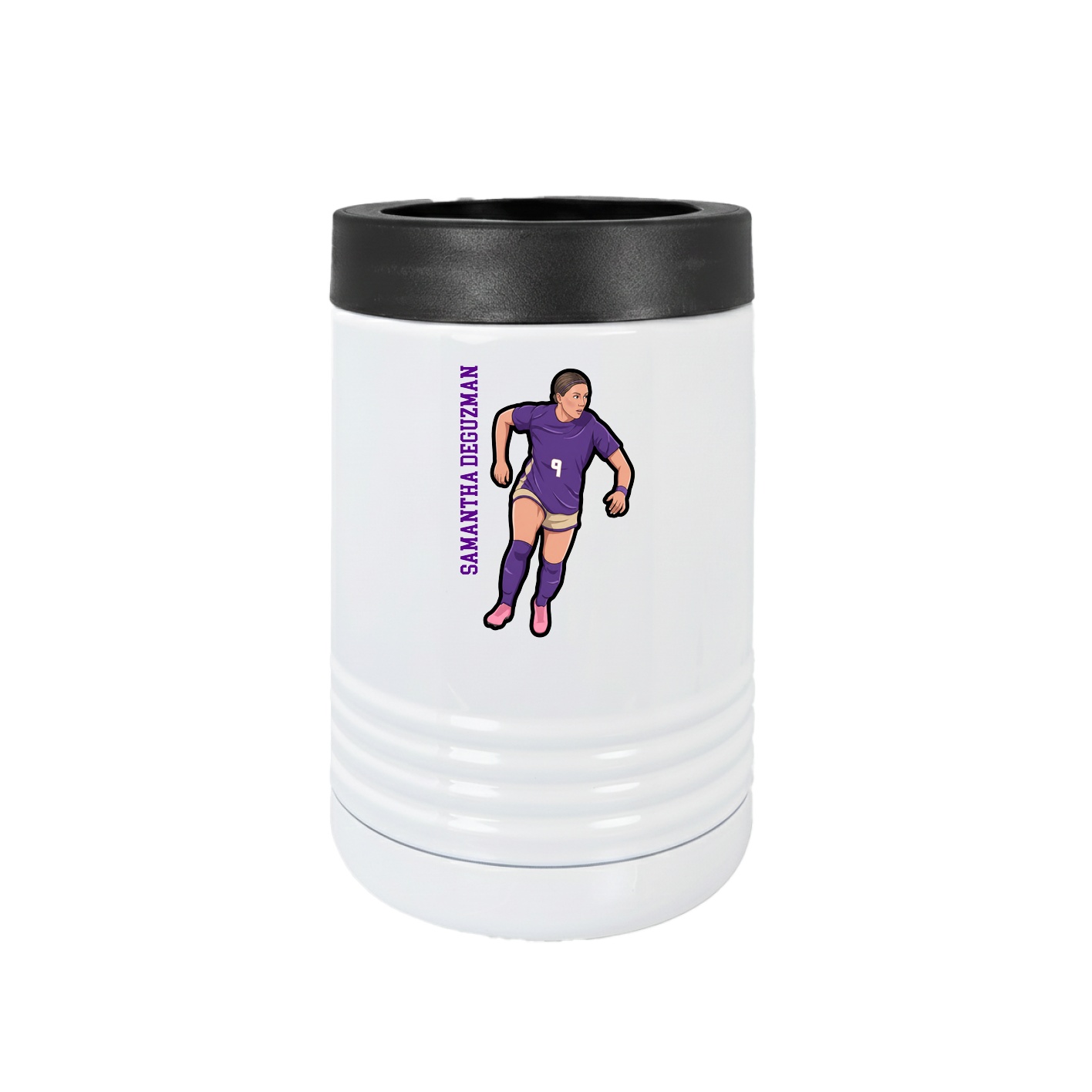 Beverage Holder — Name Vertical in White
