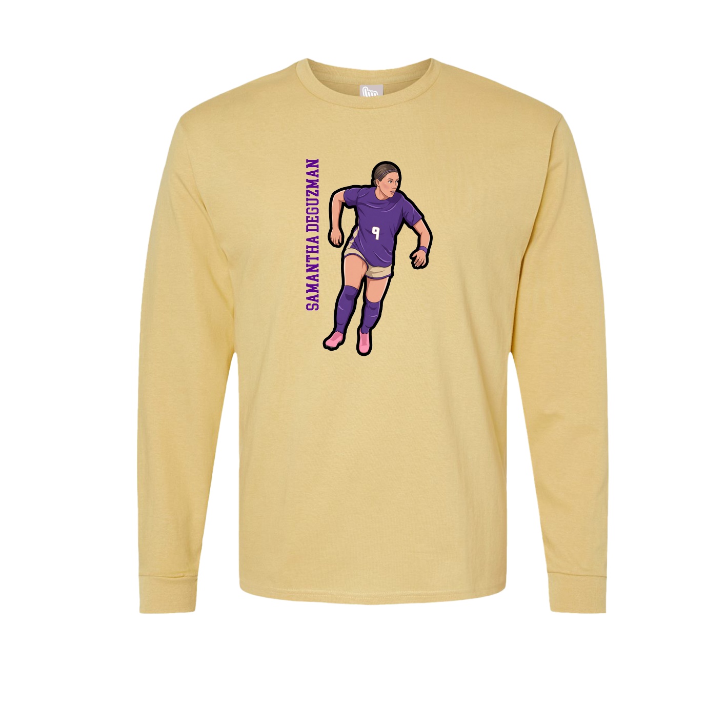 Long Sleeve Tee — Name Vertical in Vegas Gold