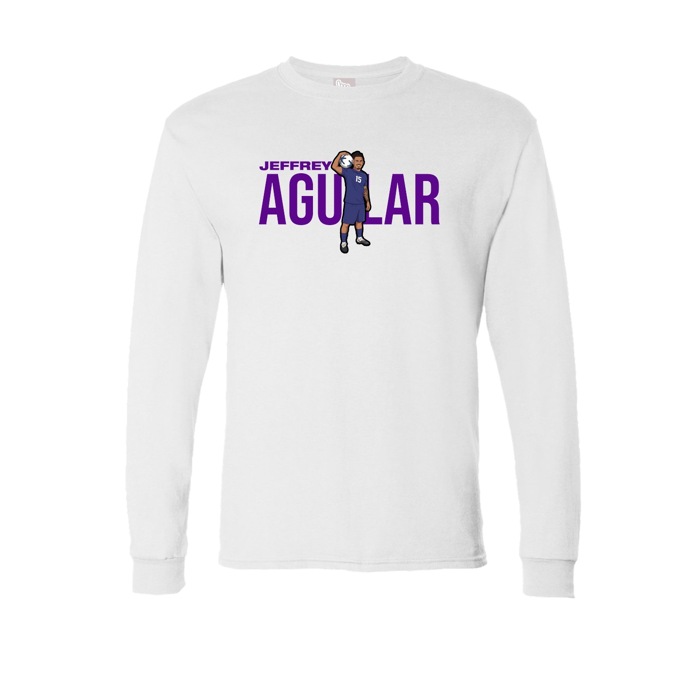 Long Sleeve Tee — Player Name in White