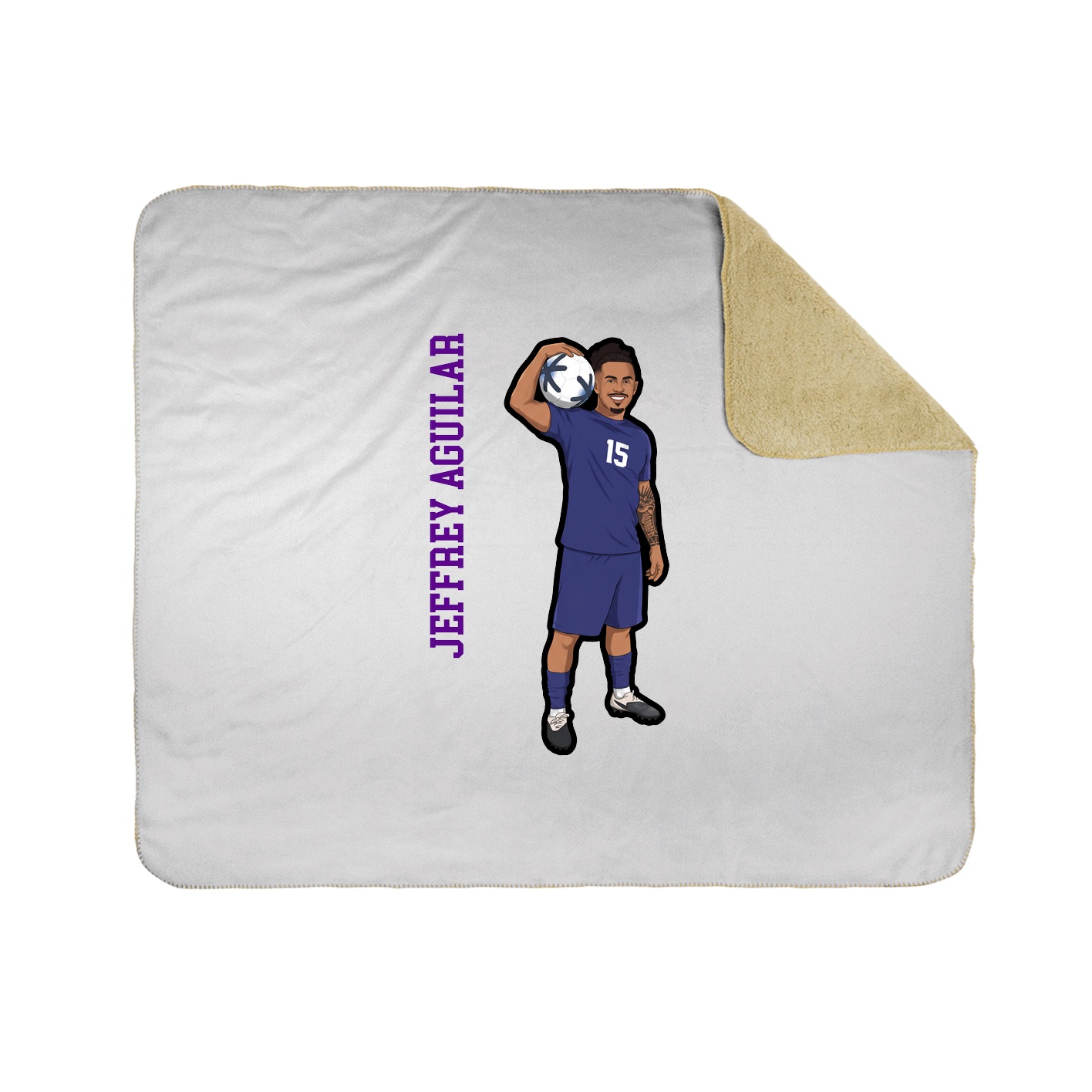 Throw Blanket — Name Vertical in White