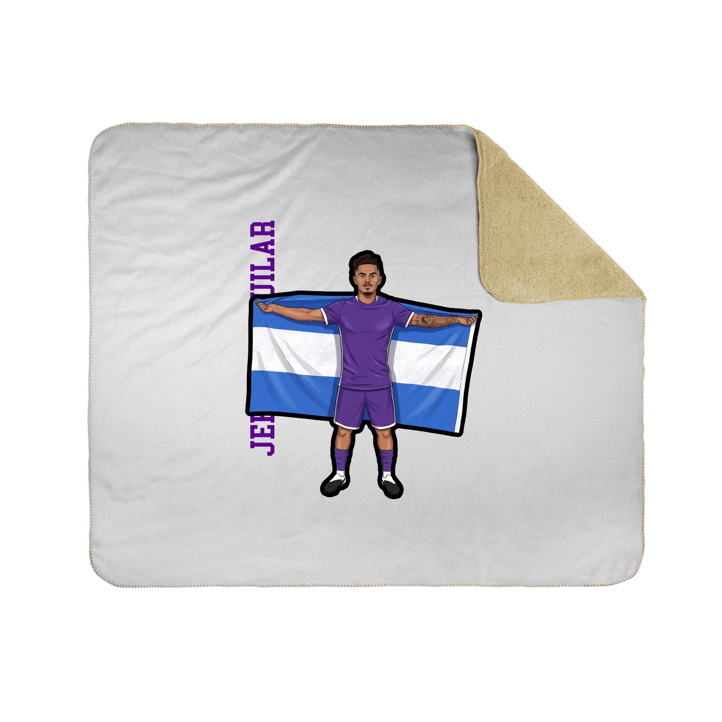 Throw Blanket — Name Vertical in White