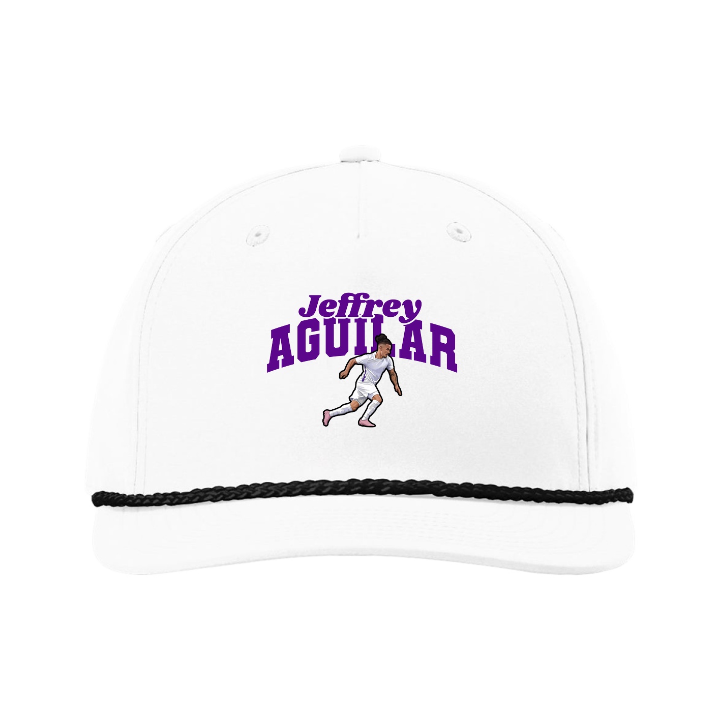 Five-Panel Classic Rope Cap — Signature Arch in White