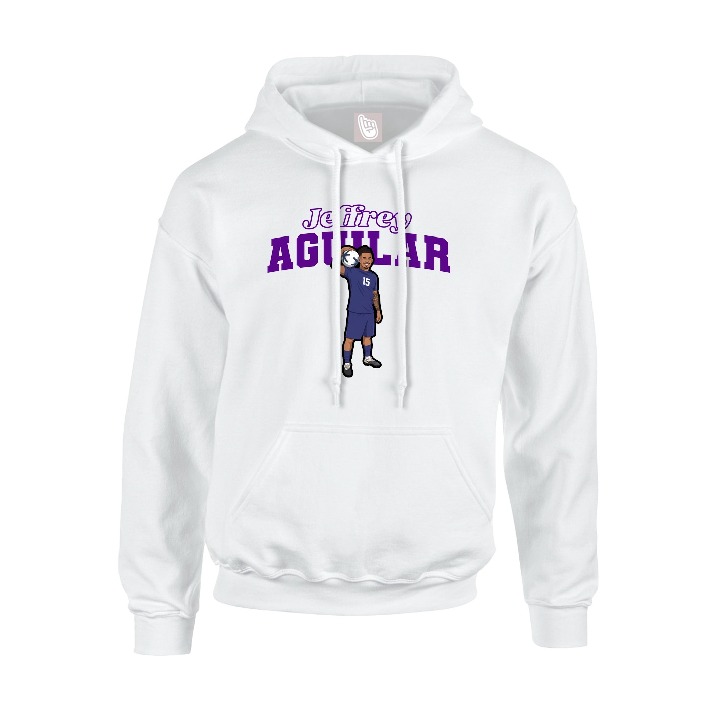 Youth Hoodie — Name Arch in White