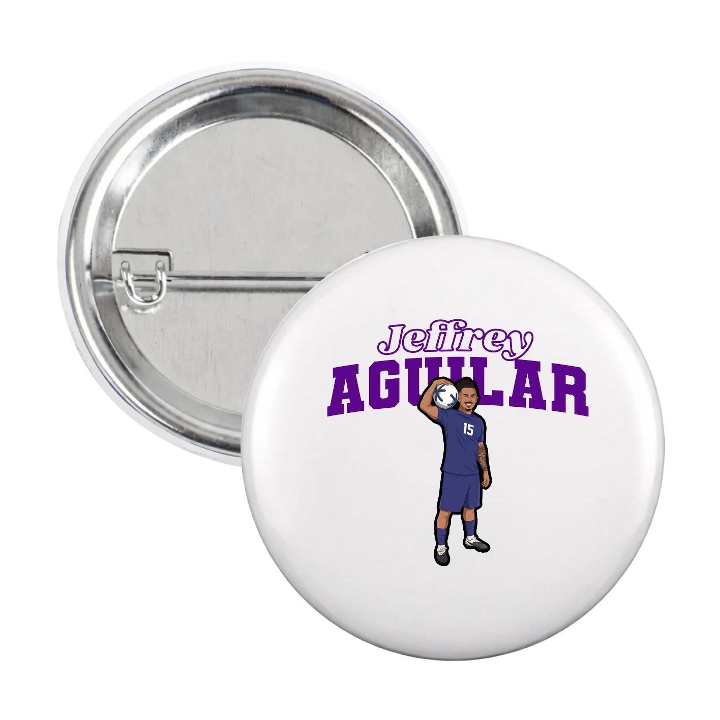 Game Day Button — Name Arch in White