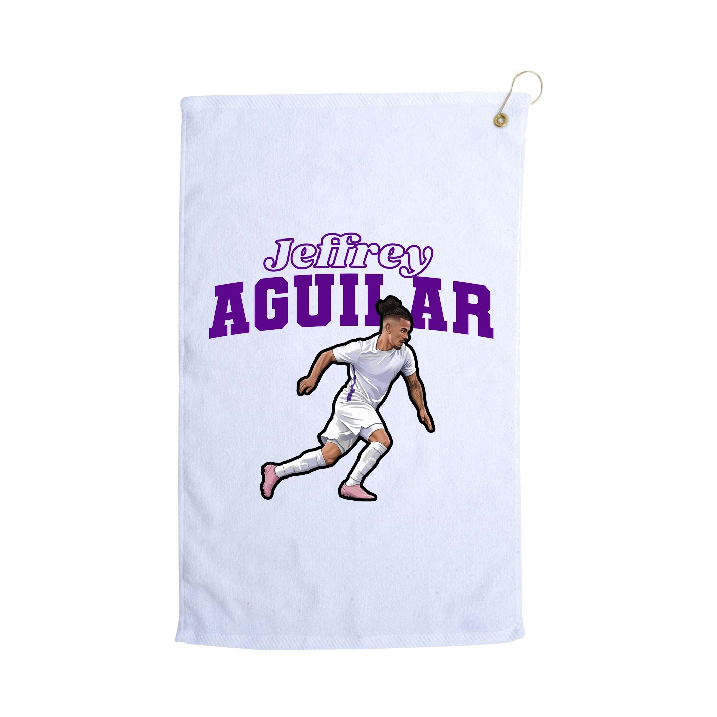 Golf Towel — Name Arch in White
