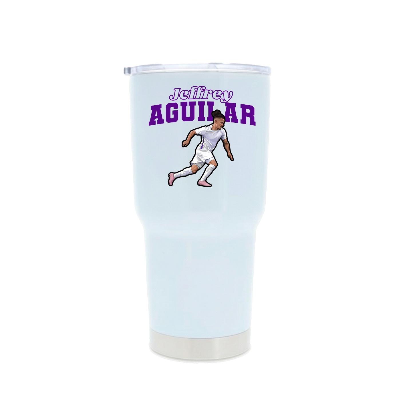 30oz Stainless Steel Tumbler — Name Arch in White