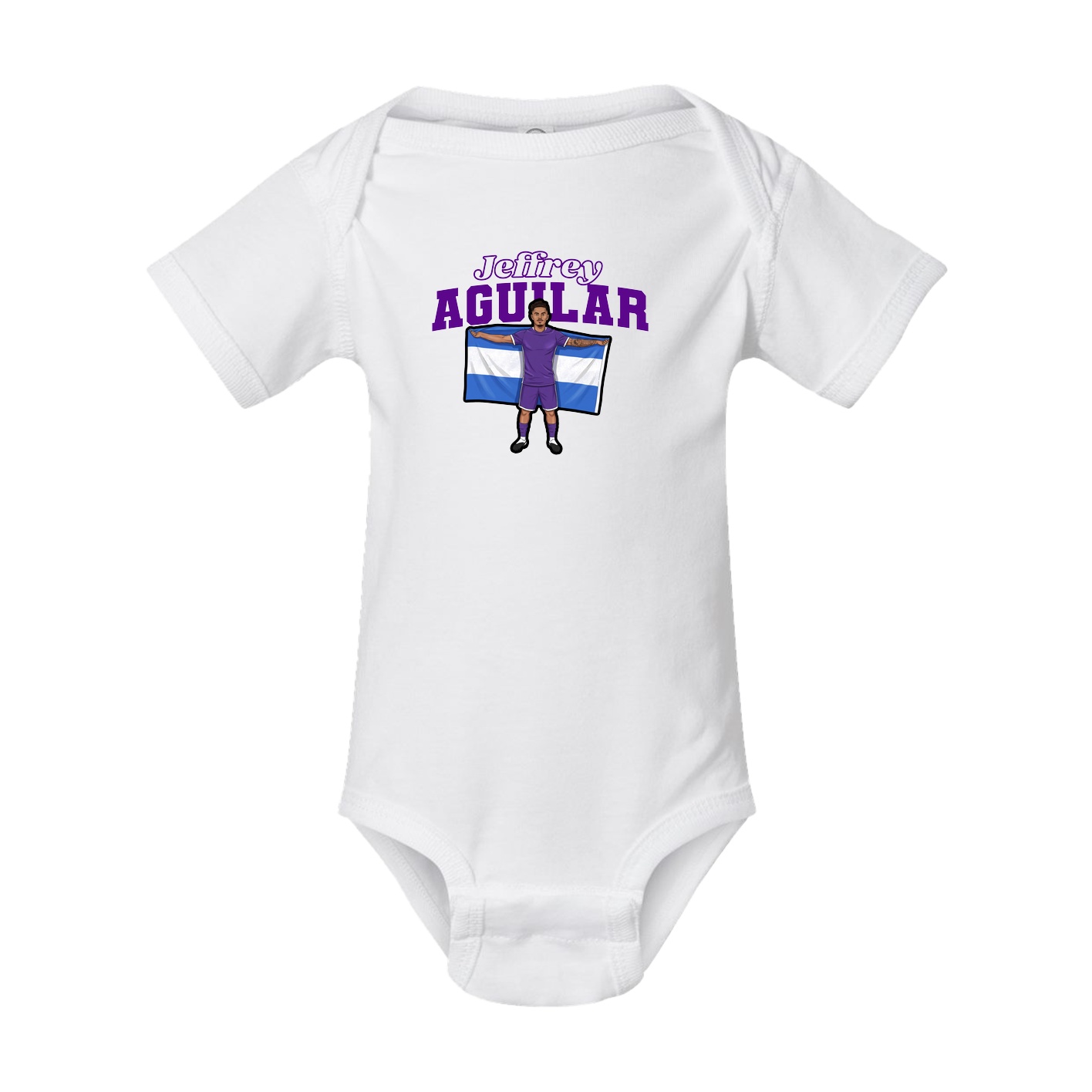 Baby Onesie — Name Arch in White