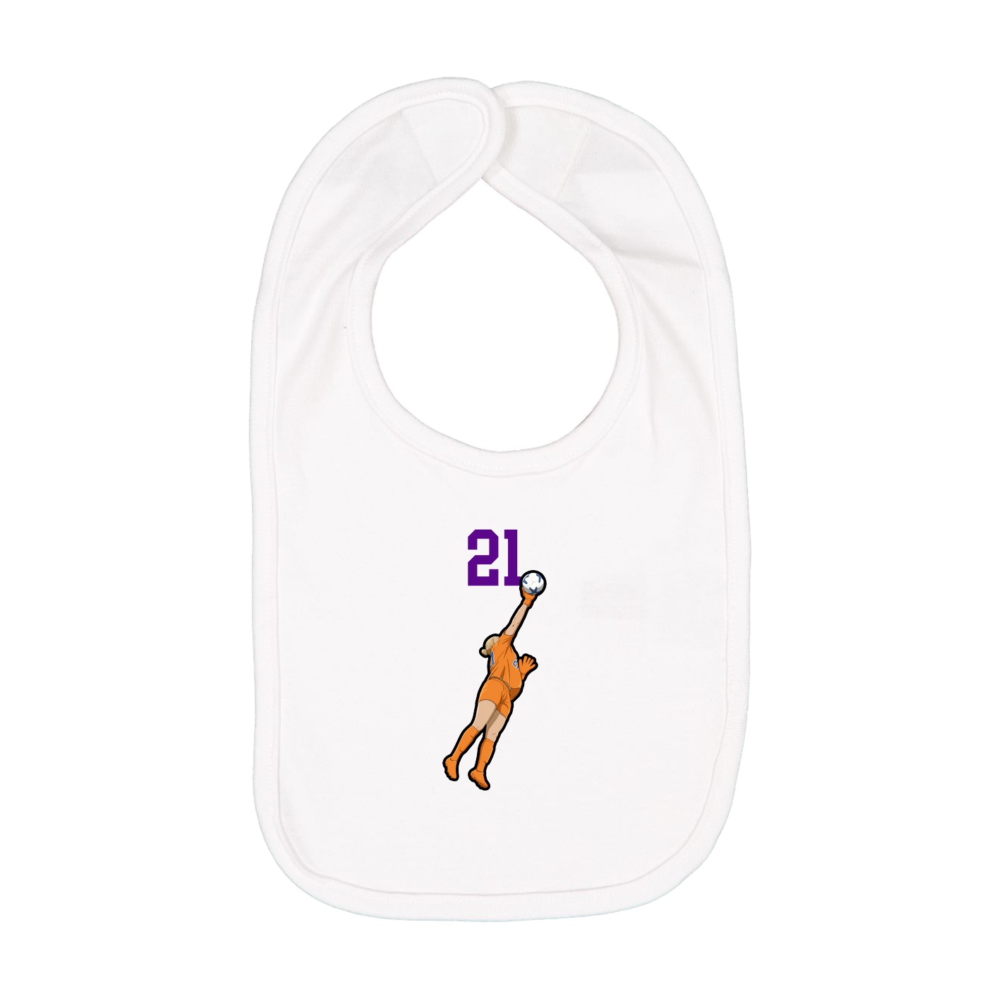 Infant Bib — Number Top in White