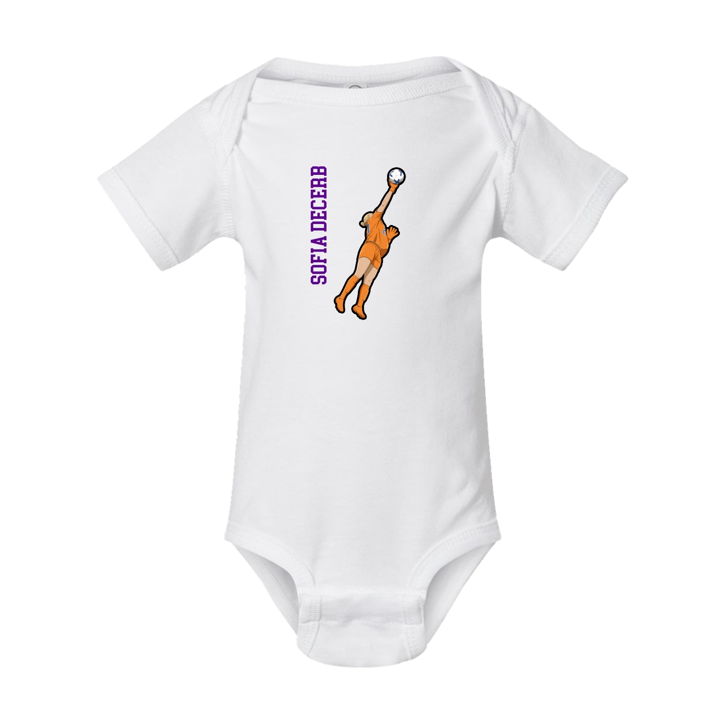 Baby Onesie — Name Vertical in White