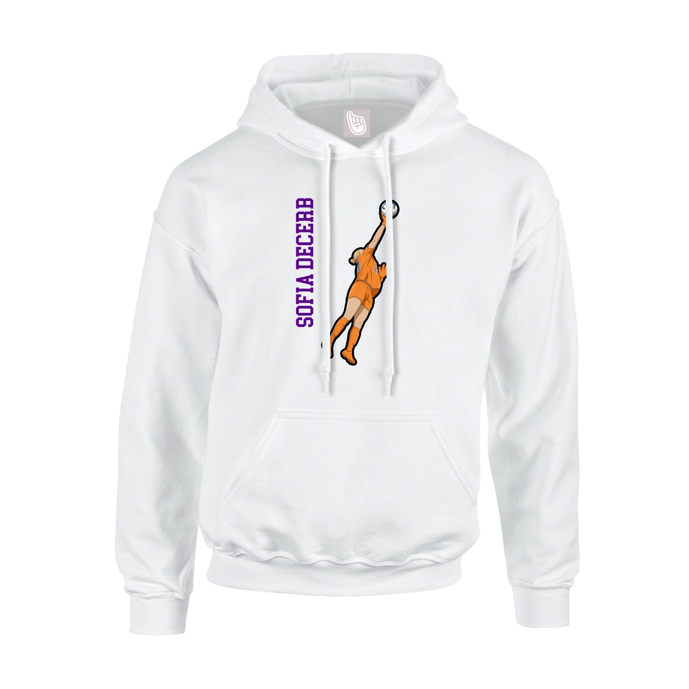 Youth Hoodie — Name Vertical in White