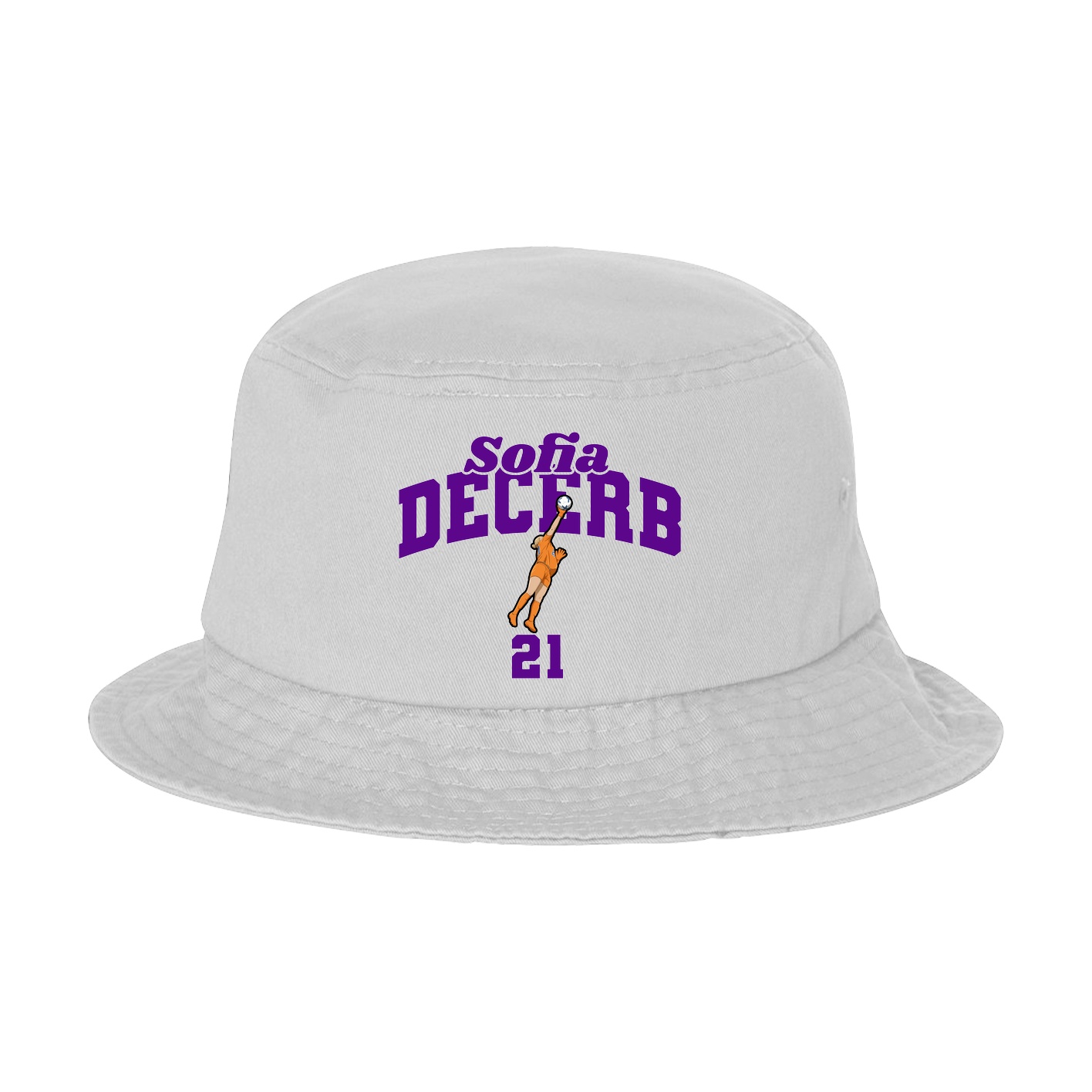 Bucket Cap — Signature Arch in White