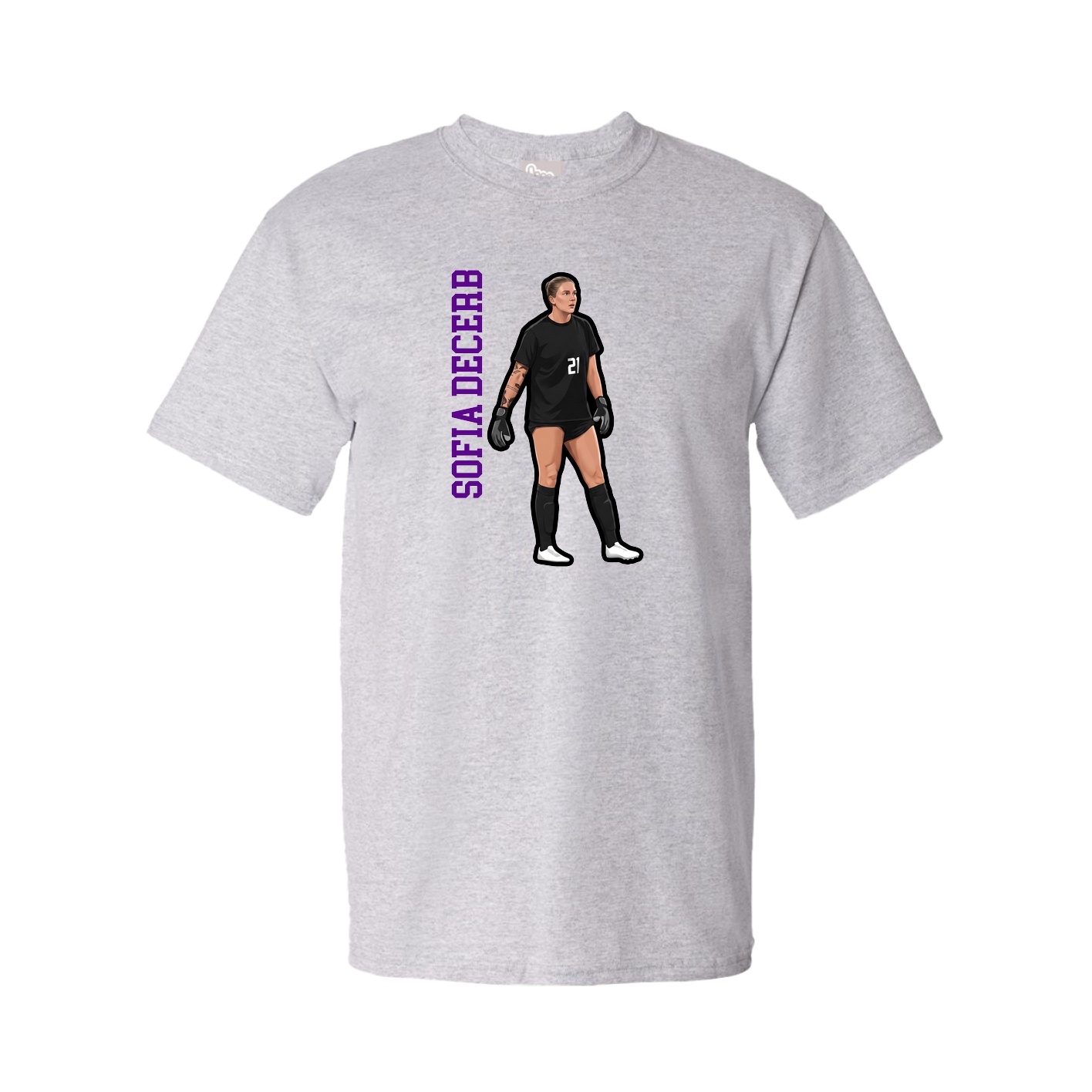 Tee — Name Vertical in Grey