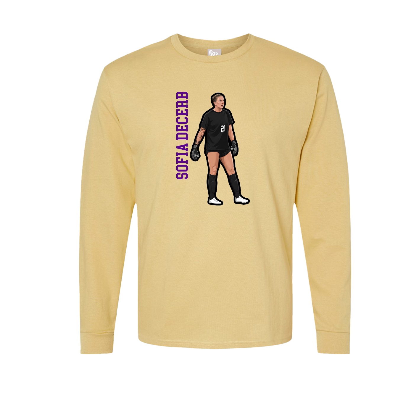 Long Sleeve Tee — Name Vertical in Vegas Gold