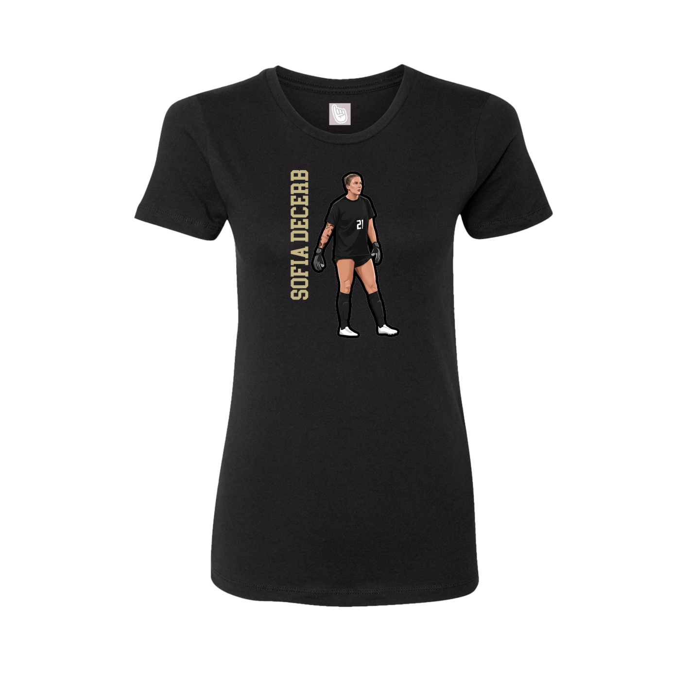 Fitted Women's Tee — Name Vertical in Black