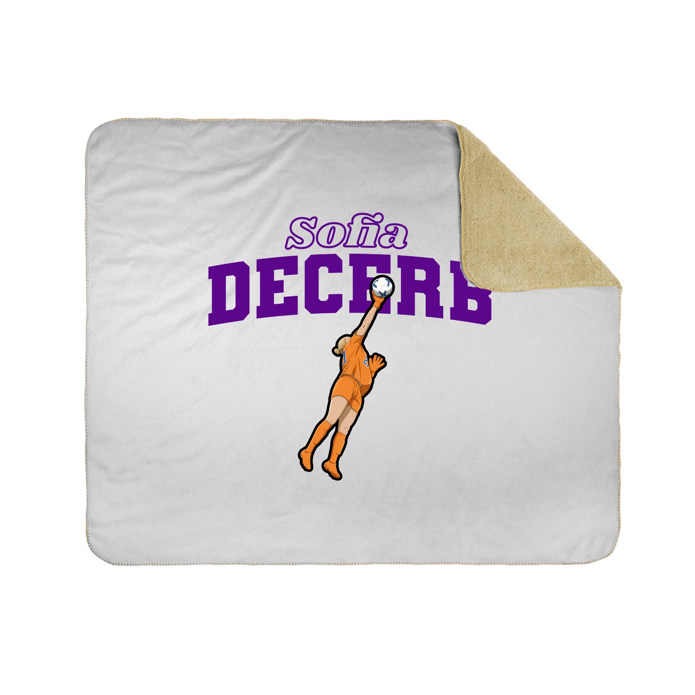 Throw Blanket — Name Arch in White