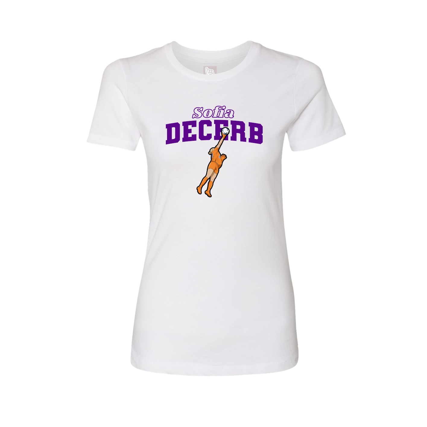 Fitted Women's Tee — Name Arch in White