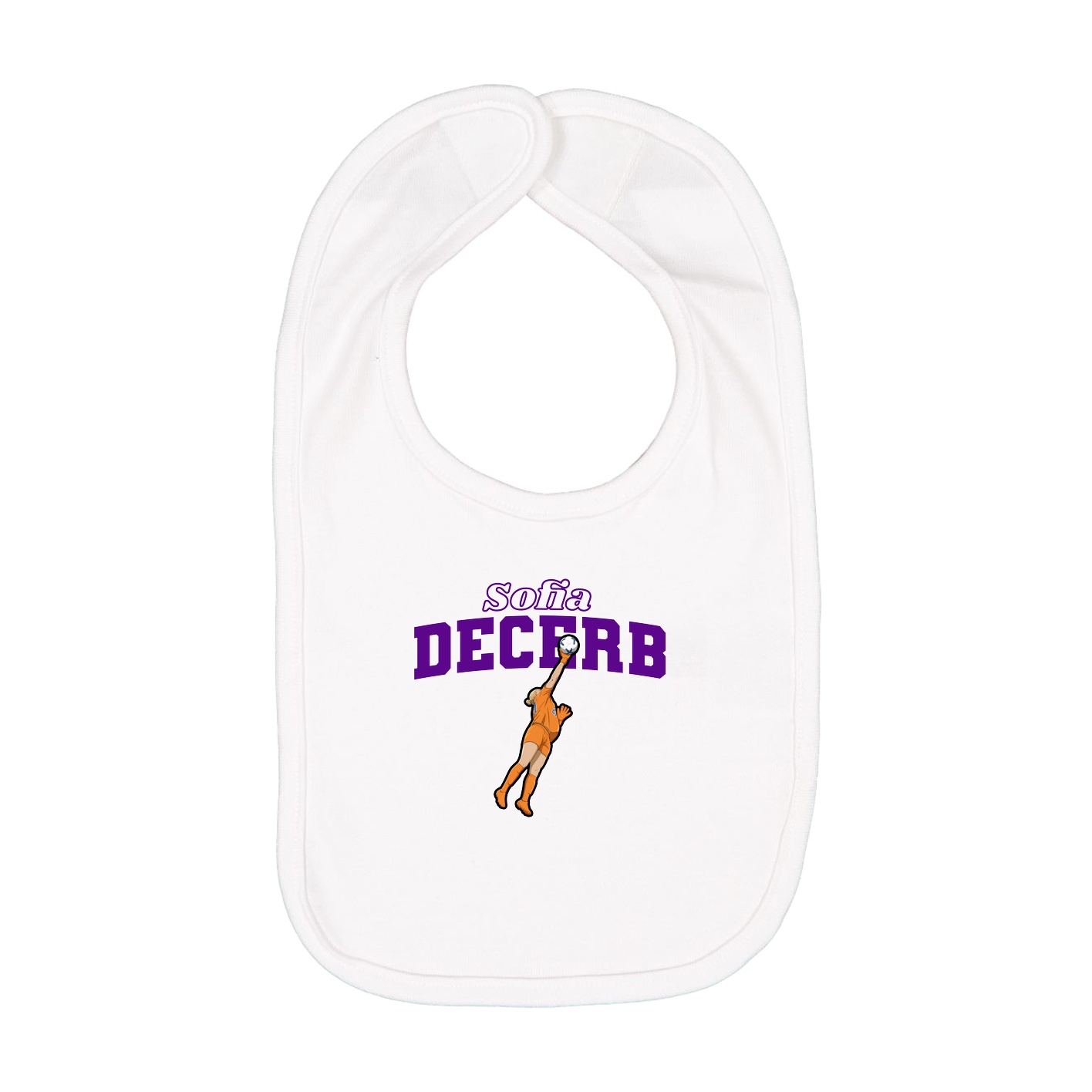 Infant Bib — Name Arch in White